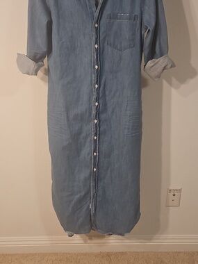 Frank & Eileen Rory Button-Front Shirt Dress in Light Denim Sz XS